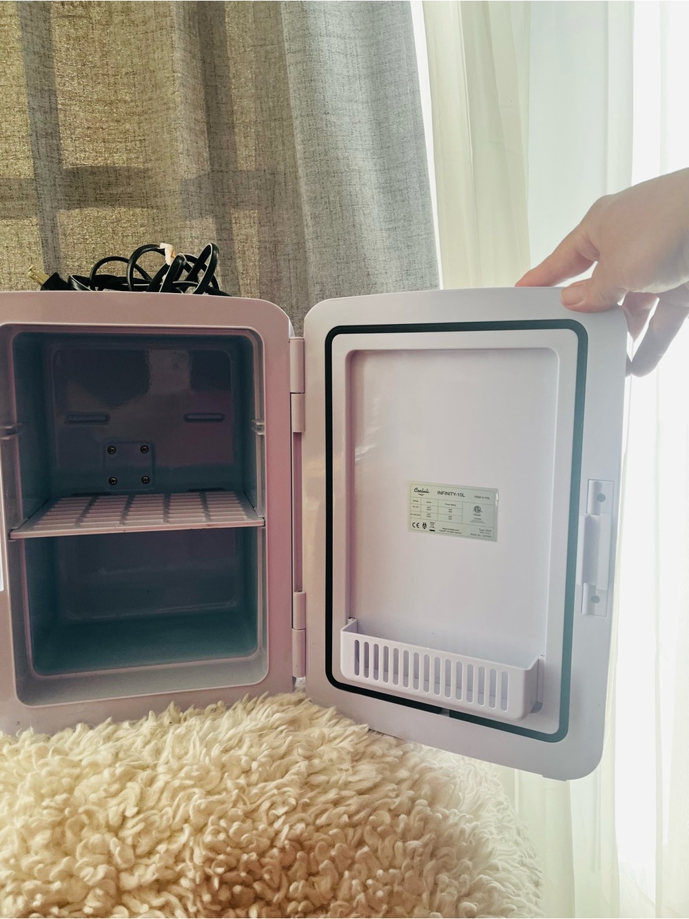 Skin Care Pink Portable Mini Fridge (Ore-Loved) Home, Office or on Road